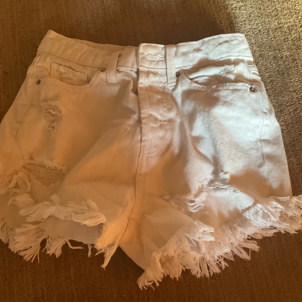 White Jean shorts
